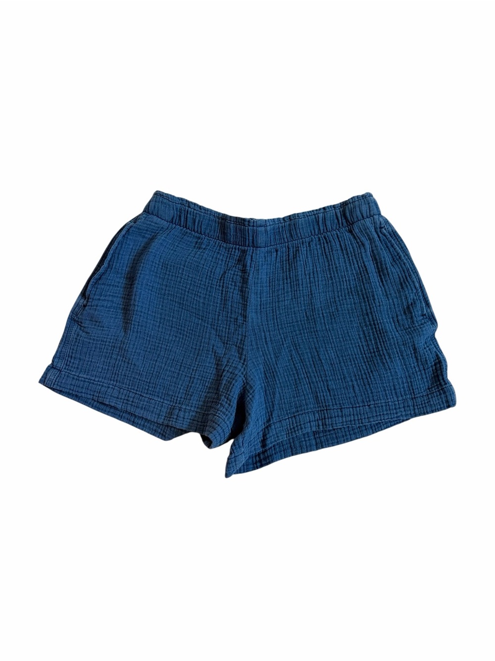 GAP Women's High Waist Blue Textured Shorts